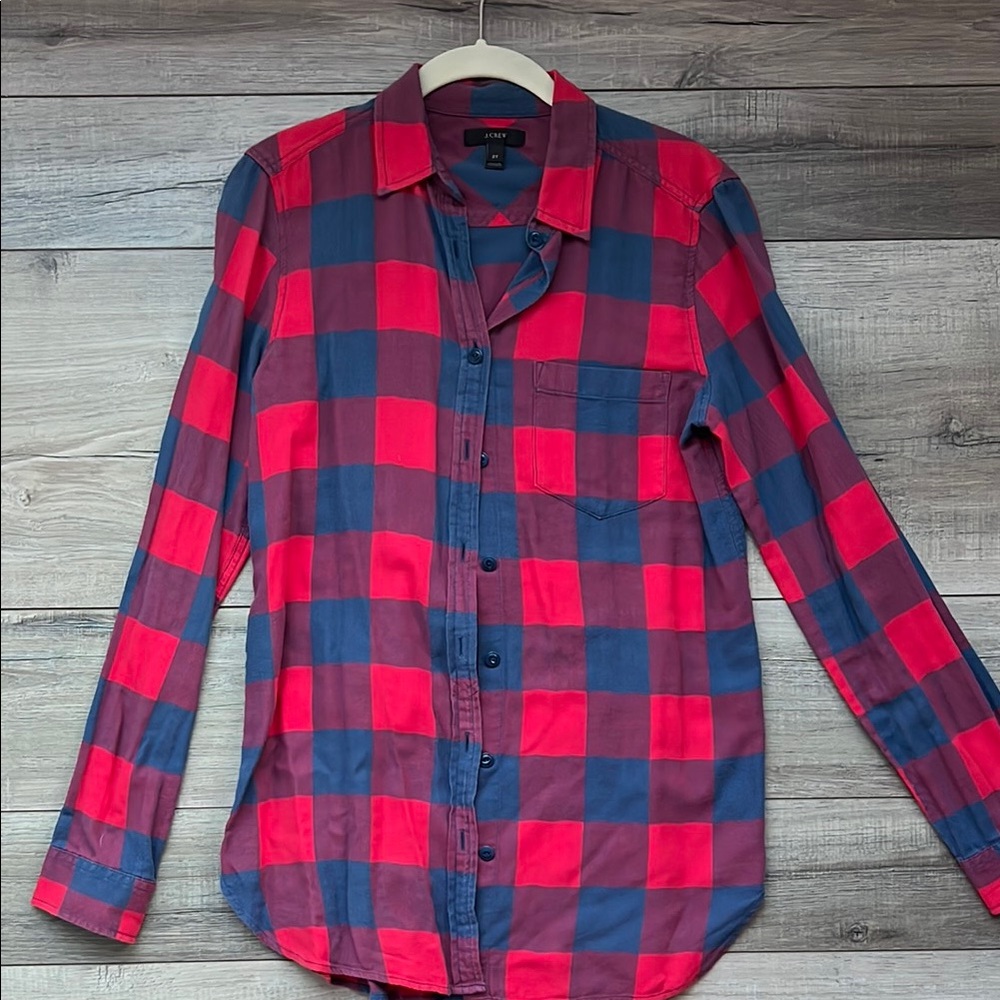 J. Crew Red and Blue Button Down Shirt